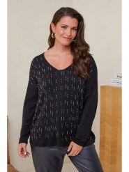 Curvy Lady Sweter w kolorze czarnym rozmiar: 44/46. Czarne swetry Curvy Lady, bez wzorów, ze splotem, klasyczne, bez ramiączek. Za 116.61 zł.