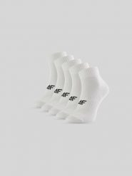 4F Skarpetki krótkie (5-pack) damskie - białe 35-38. Białe skarpetki 4f, bez wzorów, z bawełny. Za 59.99 zł.