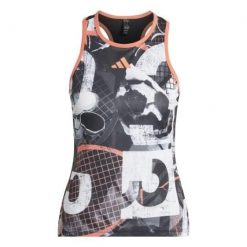 Damski tank top adidas Club Graph. Białe topy adidas, l, bez wzorów, bez kołnierzyka, bez ramiączek. Za 191.50 zł.