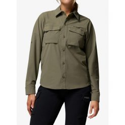 Koszula turystyczna damska Columbia Silver Ridge Elite Long Sleeve Woven. Zielone koszule Columbia, bez wzorów, sportowe, bez kołnierzyka, bez ramiączek. Za 414.69 zł.