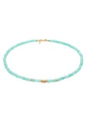Elli PREMIUM Damski trend z koralikami z amazonitu w pozłacanym srebrze próby 925 Sterling Silver Naszyjniki 1 ct. Szare naszyjniki Elli PREMIUM, z materiału, pozłacane. Za 368.99 zł.