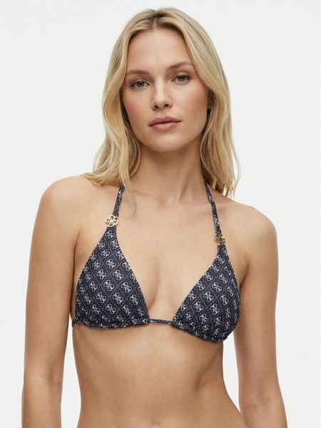 Guess Góra od bikini E6GJ48 KCBJ0 Granatowy. Niebieskie bikini Guess, z aplikacjami, z syntetyku. Za 159.99 zł.