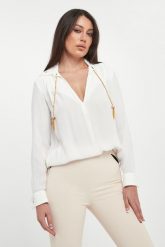 Koszula damska z łańcuszkami ELISABETTA FRANCHI. Koszule Elisabetta Franchi, bez wzorów, bez kołnierzyka, bez ramiączek. Za 1,699.00 zł.