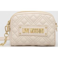Love Moschino torebka kolor beżowy. Brązowe listonoszki Love Moschino, bez wzorów, na ramię, bez dodatków. Za 829.99 zł.