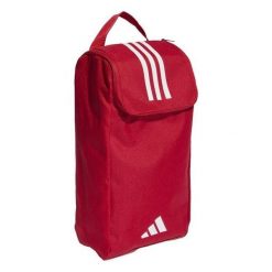 Torba na buty adidas Tiro League. Czerwone buty treningowe adidas, bez wzorów, z materiału, bez zapięcia, na fitness i siłownię. Za 57.90 zł.