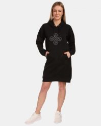 Damska bluza/sukienka sportowa Kilpi HEYDEN-W. Czarne bluzy z kapturem Kilpi, bez wzorów, z bawełny, z kapturem. Za 215.49 zł.
