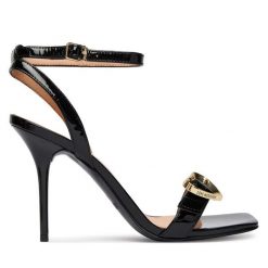 Sandały LOVE MOSCHINO. Czarne sandały Love Moschino, bez wzorów, bez obcasa, na szpilce, bez zapięcia. Za 1,179.00 zł.