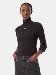 Tommy Jeans Golf DW0DW23251 Czarny Slim Fit. Czarne swetry Tommy Jeans, s, bez wzorów, z bawełny, bez ramiączek. Za 229.99 zł.