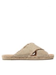 Castañer Espadryle Palmera/032 021775-3004 Beżowy. Brązowe espadryle Castañer, bez wzorów, z materiału, bez obcasa. Za 279.99 zł.