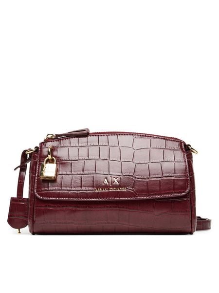 Armani Exchange Torebka XW000304 AF17154 UA343 Bordowy. Czerwone listonoszki Armani Exchange, bez wzorów, ze skóry, bez dodatków. Za 629.99 zł.