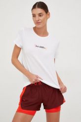 Under Armour t-shirt Gradient Pill damski kolor biały. Białe t-shirty Under Armour, bez wzorów, z bawełny, bez kołnierzyka, bez ramiączek. W wyprzedaży za 91.99 zł.