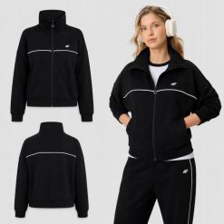 BLUZA DAMSKA DRESOWA 4F SPORTOWA TRENINGOWA NA CO DZIEŃ KOLOR CZARNY. Czarne bluzy bez kaptura 4f, l, bez wzorów, z bawełny, bez kaptura, do biegania. Za 132.85 zł.