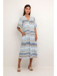 CULTURE Sukienka w kolorze błękitnym rozmiar: XL. Niebieskie sukienki Culture, na co dzień, s, bez wzorów, z wiskozy, klasyczne, bez kołnierzyka, bez ramiączek, midi, proste. Za 154.07 zł.