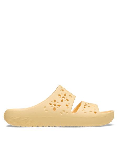 Crocs Klapki Classic Floral Cutout Sandal 210966 Pomarańczowy. Brązowe klapki Crocs, bez wzorów, z tworzywa sztucznego, bez obcasa, bez zapięcia. Za 179.99 zł.