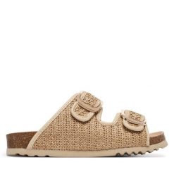 Klapki Scholl. Brązowe klapki Scholl, bez wzorów, bez obcasa, bez zapięcia. Za 421.99 zł.