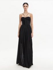 PINKO Sukienka wieczorowa 104994 A2DM Czarny Regular Fit. Czarne sukienki Pinko, xl, bez wzorów, z syntetyku, wizytowe, bez kołnierzyka, bez ramiączek. Za 1,689.00 zł.