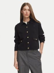 Tommy Hilfiger Kardigan WW0WW51426 Czarny Regular Fit. Czarne swetry Tommy Hilfiger, xxs, bez wzorów, z bawełny, bez ramiączek. Za 849.99 zł.