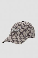 KARL LAGERFELD Beżowa czapka K/signature Mono JKRD. Brązowe czapki z daszkiem KARL LAGERFELD, bez wzorów, z bawełny. W wyprzedaży za 429.99 zł.