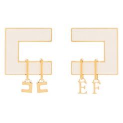 Kolczyki Elisabetta Franchi. Białe kolczyki Elisabetta Franchi. Za 729.99 zł.