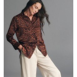 Wzorzysta koszula - Brązowy. Brązowe koszule Reserved, xl, bez wzorów, bez kołnierzyka, bez ramiączek. Za 119.99 zł.