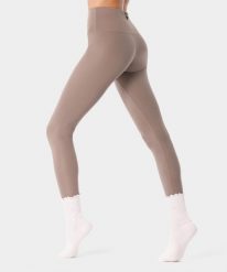 Legginsy crossback na pilates dla kobiet Carpatree Balletcore. Szare legginsy Carpatree, bez wzorów, z dzianiny, sportowe. Za 175.99 zł.