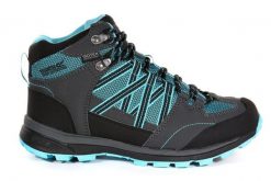 Buty trekkingowe damskie Regatta Samaris II Mid wodoodporne. Niebieskie trekkingi Regatta, bez wzorów, z meshu, bez zapięcia, trekkingowe. Za 258.49 zł.