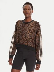 Adidas Bluza Leopard JW7303 Brązowy Regular Fit. Brązowe bluzy adidas, s, bez wzorów, z bawełny, bez ramiączek, bez kaptura. Za 279.99 zł.