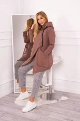 Bluza ocieplana z asymetrycznym suwakiem mocca. Bluzy KESI, l, bez wzorów, z bawełny, bez ramiączek, bez kaptura. Za 238.37 zł.