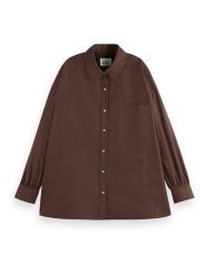 Scotch & Soda Koszula w kolorze brązowym rozmiar: 36. Brązowe koszule Scotch & Soda, bez wzorów, z bawełny, bez kołnierzyka, bez ramiączek. Za 149.66 zł.