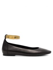 Gino Rossi Baleriny ROSLIN-SLT569P-19 Czarny. Czarne baleriny Gino Rossi, bez wzorów, ze skóry, bez obcasa, bez zapięcia. Za 349.99 zł.