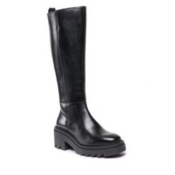 Kozaki Gino Rossi. Czarne kozaki Gino Rossi, bez wzorów, bez obcasa, na słupku, bez zapięcia. Za 479.99 zł.