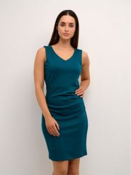 Kaffe Sukienka codzienna Sara 10500655 Niebieski Regular Fit. Niebieskie sukienki Kaffe, na co dzień, s, bez wzorów, z syntetyku, bez kołnierzyka, bez ramiączek, proste. Za 199.99 zł.