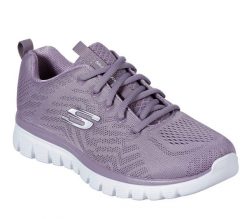 Buty do chodzenia damskie Skechers Gracefulget Connected. Fioletowe buty treningowe Skechers, na lato, bez wzorów, z materiału, bez zapięcia, trekkingowe. Za 257.35 zł.