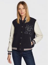 Tommy Hilfiger Kurtka bomber Blend WW0WW37308 Granatowy Regular Fit. Niebieskie kurtki Tommy Hilfiger, bez wzorów, z wełny, bez kaptura. Za 1,499.00 zł.