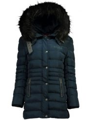 Canadian Peak Parka w kolorze granatowym rozmiar: L. Niebieskie płaszcze Canadian Peak, l, z aplikacjami, bez kaptura. Za 207.39 zł.
