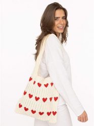 Zwillingsherz Shopper bag w kolorze kremowo-czerwonym rozmiar: onesize. Brązowe shopper bag Zwillingsherz, bez wzorów, z materiału, na ramię, bez dodatków. Za 92.21 zł.