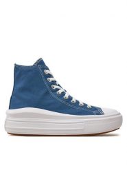 Converse Trampki Chuck Taylor All Star Move Platform A09395C Niebieski. Niebieskie trampki Converse, bez wzorów, z materiału, retro, bez zapięcia. Za 259.99 zł.