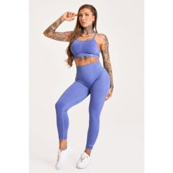 Legginsy fitness damskie Gym Glamour push up 2.0. Niebieskie legginsy GYM GLAMOUR, bez wzorów, glamour. Za 169.99 zł.