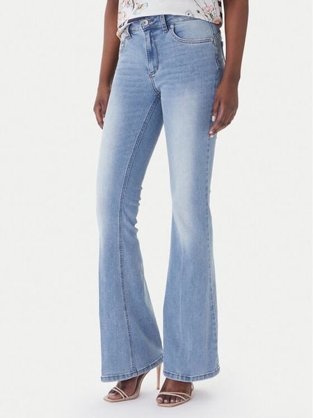 Liu Jo Jeansy UA6015 D0318 Niebieski Flare Fit. Niebieskie jeansy Liu Jo, bez wzorów, z bawełny. Za 559.99 zł.