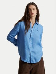 Polo Ralph Lauren Koszula 211970730510 Niebieski Regular Fit. Niebieskie koszule Polo Ralph Lauren, m, bez wzorów, ze lnu, bez kołnierzyka, bez ramiączek. Za 819.99 zł.