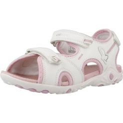 Sandały GEOX J SANDAL WHINBERRY G Biały. Białe sandały Geox, bez wzorów, z syntetyku, bez obcasa, bez zapięcia. Za 142.99 zł.