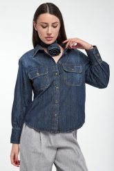Koszula jeansowa Nizere MARELLA SPORT. Koszule Marella Sport, bez wzorów, z jeansu, sportowe, bez kołnierzyka, bez ramiączek. W wyprzedaży za 623.20 zł.