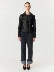 YAS Skórzana kurtka w kolorze czarnym rozmiar: XL. Czarne kurtki YAS, xl, bez wzorów, ze skóry, bez kaptura. Za 584.95 zł.