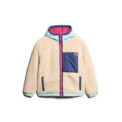 Damski polar sherpa z kapturem Superdry Vintage. Brązowe bluzy z polaru Superdry, bez wzorów, z polaru. Za 480.50 zł.