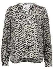 Kaffe Bluzka w kolorze czarno-kremowym rozmiar: 40. Brązowe bluzki Kaffe, bez wzorów, z wiskozy, bez kołnierzyka, bez ramiączek. Za 65.69 zł.