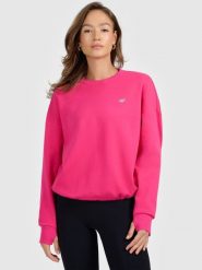 4F Bluza dresowa nierozpinana bez kaptura damska - różowa M. Czerwone bluzy 4f, m, bez wzorów, z dresówki, klasyczne, bez ramiączek, bez kaptura. Za 189.99 zł.