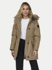 ONLY Parka Iris 15304625 Brązowy Regular Fit. Brązowe płaszcze ONLY, s, bez wzorów, z syntetyku, bez kaptura. Za 169.99 zł.