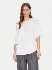 Guess T-Shirt E4GI00 K68D2 Biały Regular Fit. Białe t-shirty Guess, l, z aplikacjami, z wiskozy, bez kołnierzyka, bez ramiączek. Za 99.99 zł.