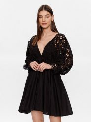 Iconique Sukienka letnia IC23 019 Czarny Regular Fit. Czarne sukienki Iconique, m, bez wzorów, z bawełny, bez kołnierzyka, bez ramiączek. Za 479.99 zł.