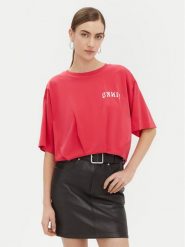 PINKO T-Shirt Torrone 104257 Różowy Regular Fit. Czerwone t-shirty Pinko, l, bez wzorów, z bawełny, bez kołnierzyka, bez ramiączek. Za 389.99 zł.